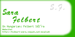 sara felbert business card